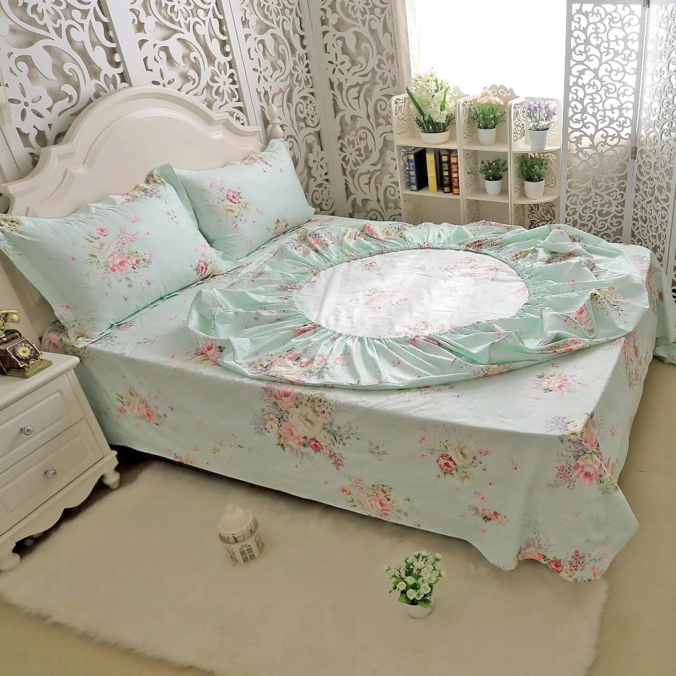 Bedding Sheet Set-Red Floral