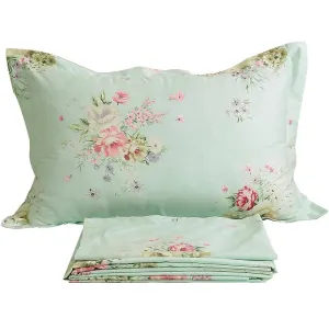 Bedding Sheet Set-Red Floral