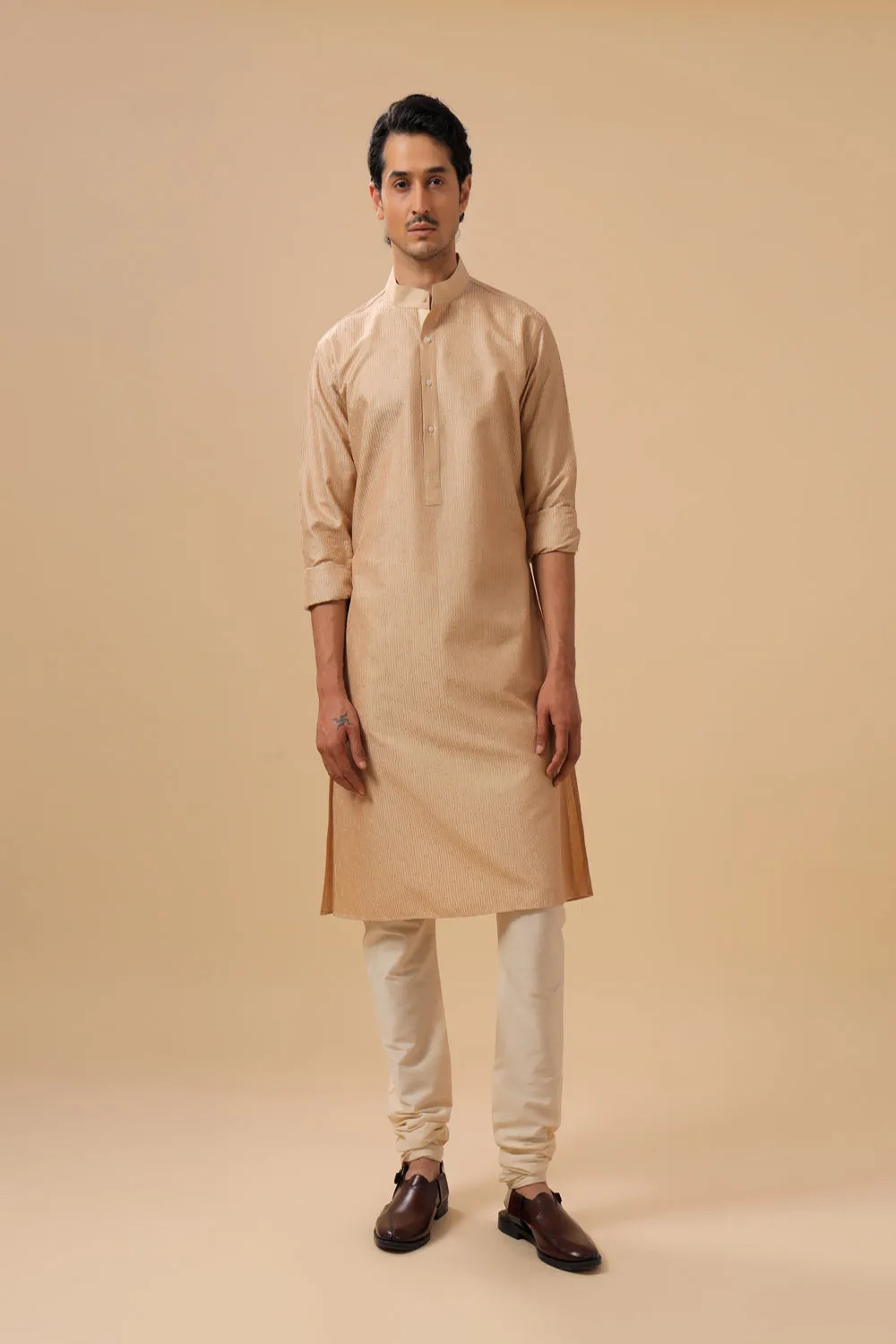Beige Silk Kurta