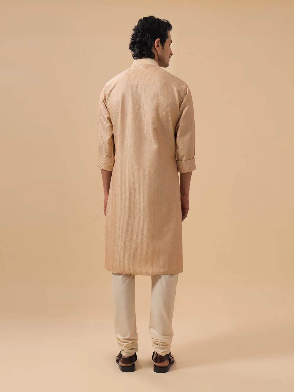 Beige Silk Kurta