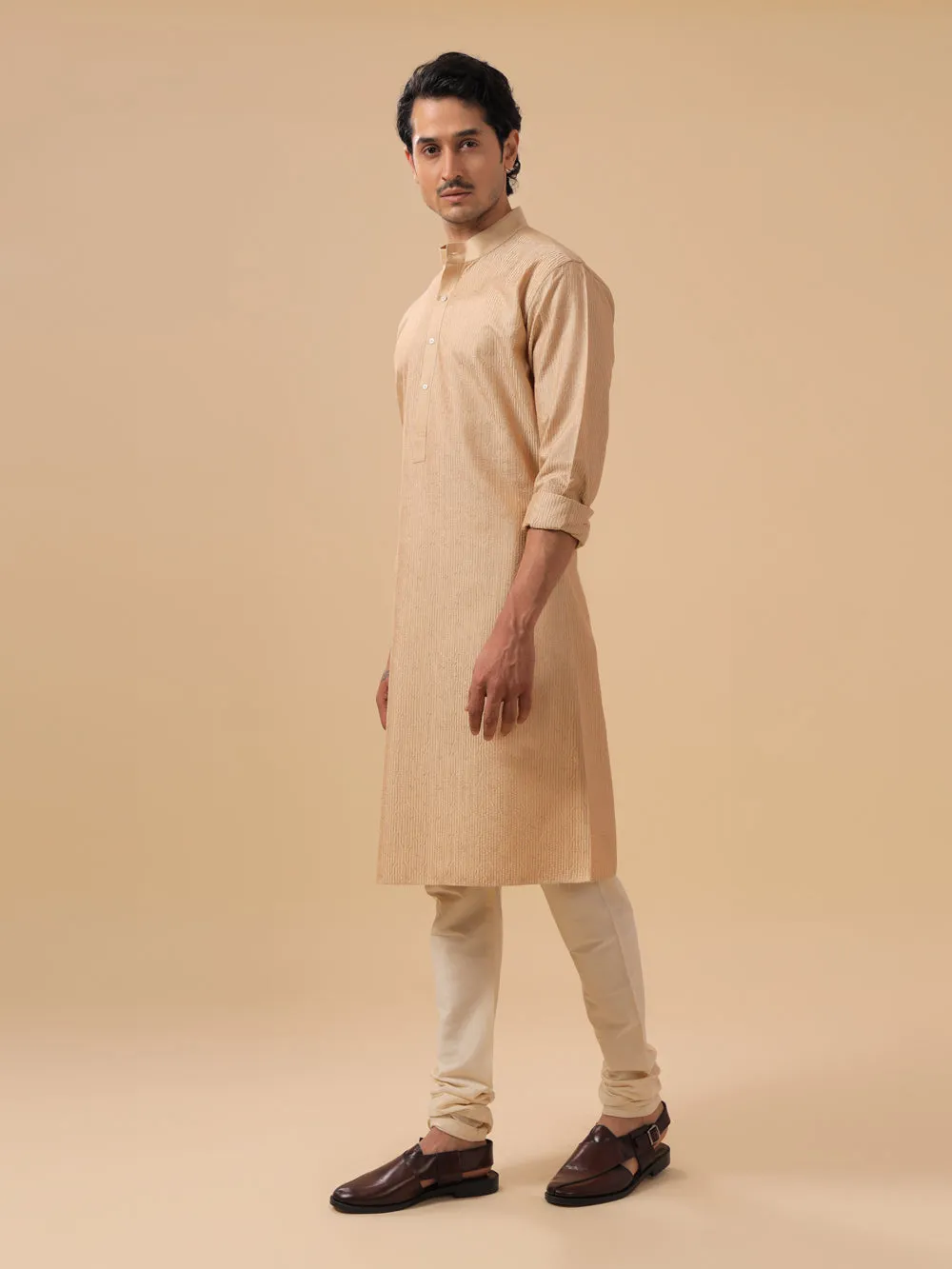 Beige Silk Kurta