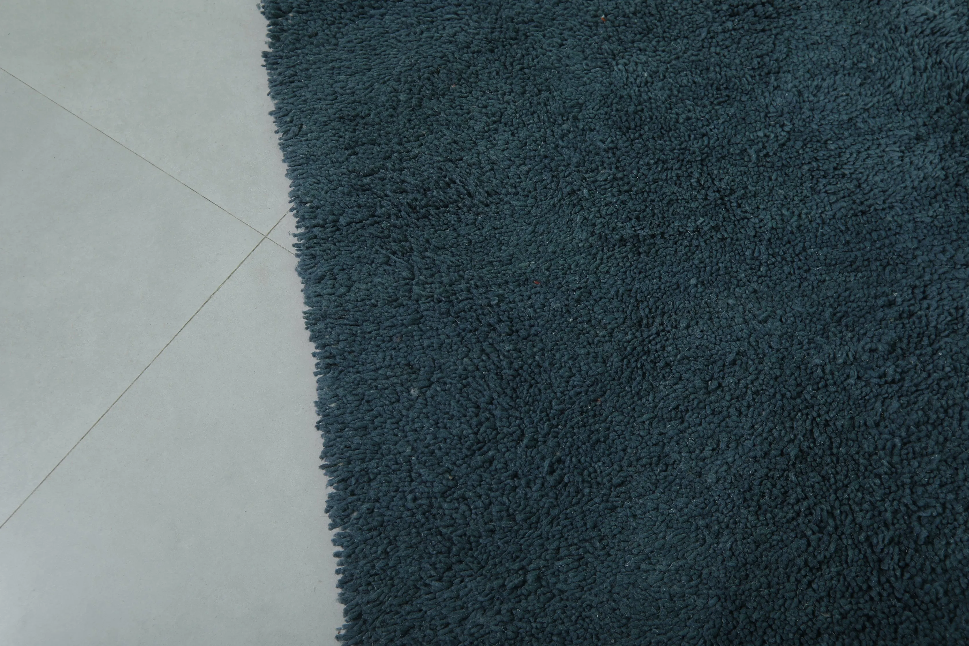 Beni Ourain Moroccan Rug - 7.2 x 10.2 Feet | Deep Blue Wool Carpet