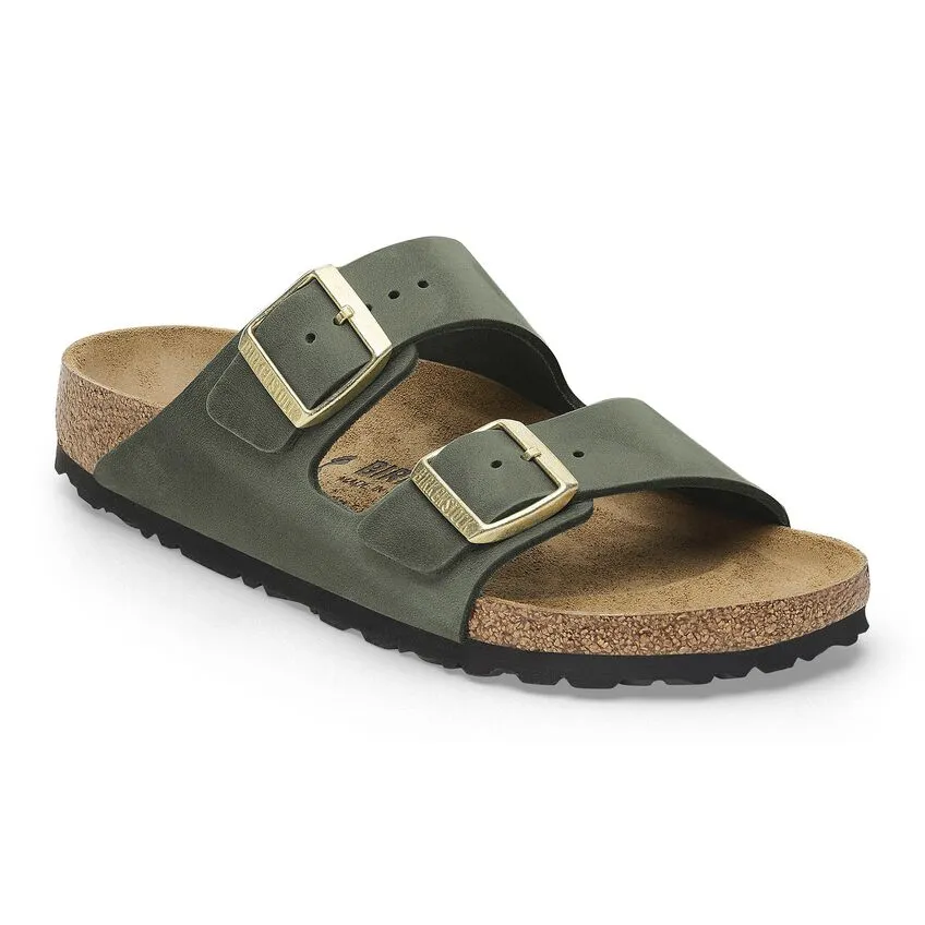Birkenstock Arizona in Thyme & Fuchsia Oiled Leather
