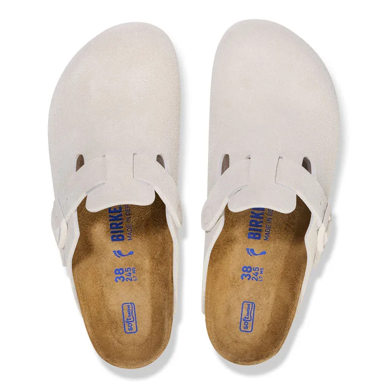 BIRKENSTOCK Boston SFB LEVE Sandals in Antique White