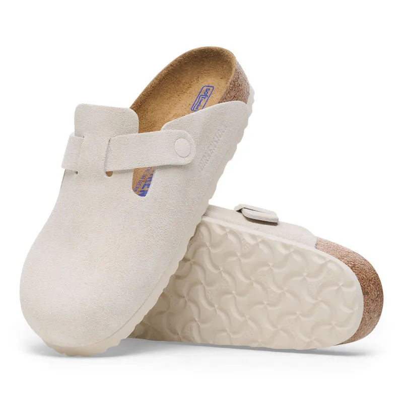 BIRKENSTOCK Boston SFB LEVE Sandals in Antique White