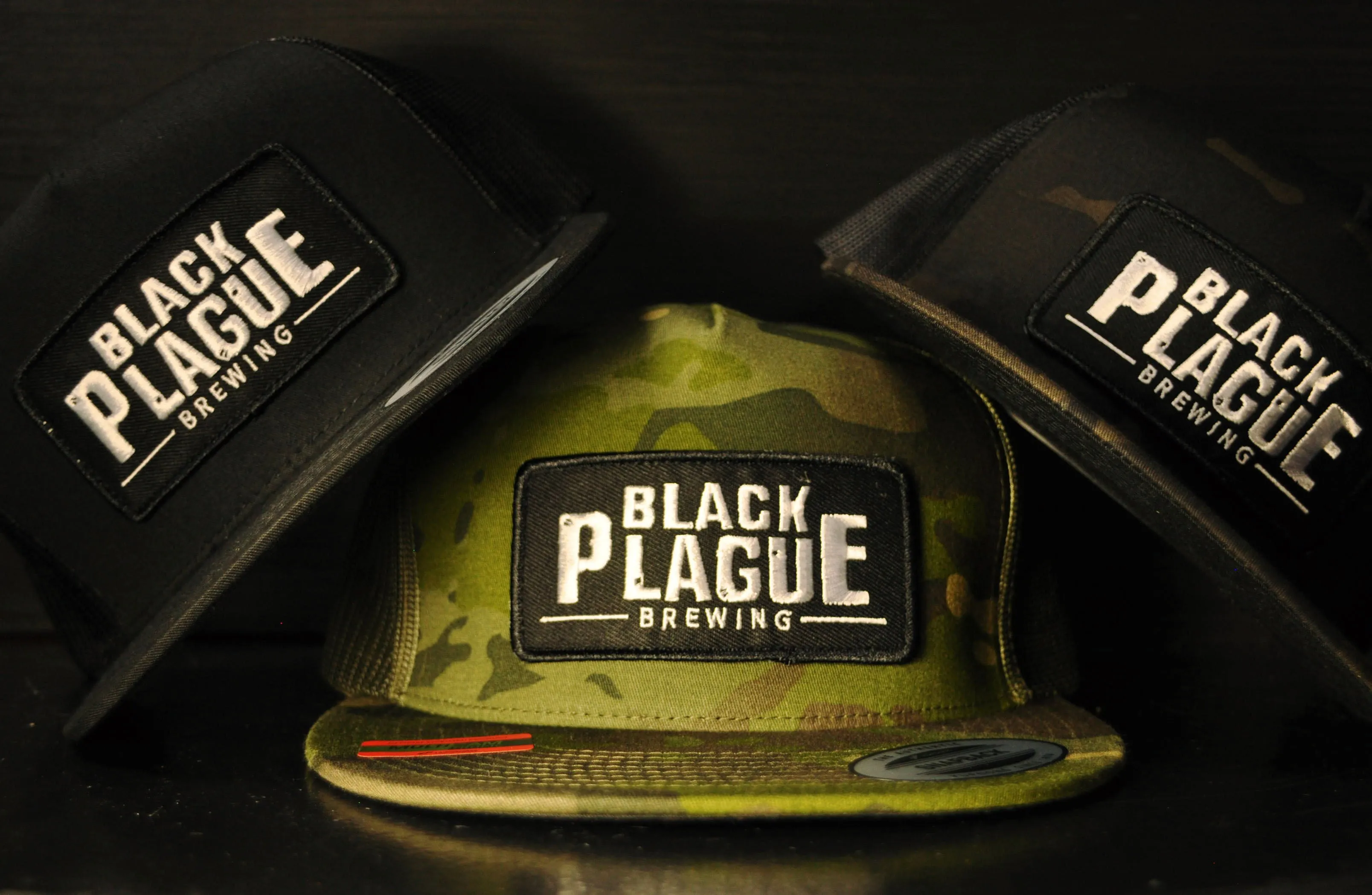 Black Plague Camo Mesh Hat - Army Green