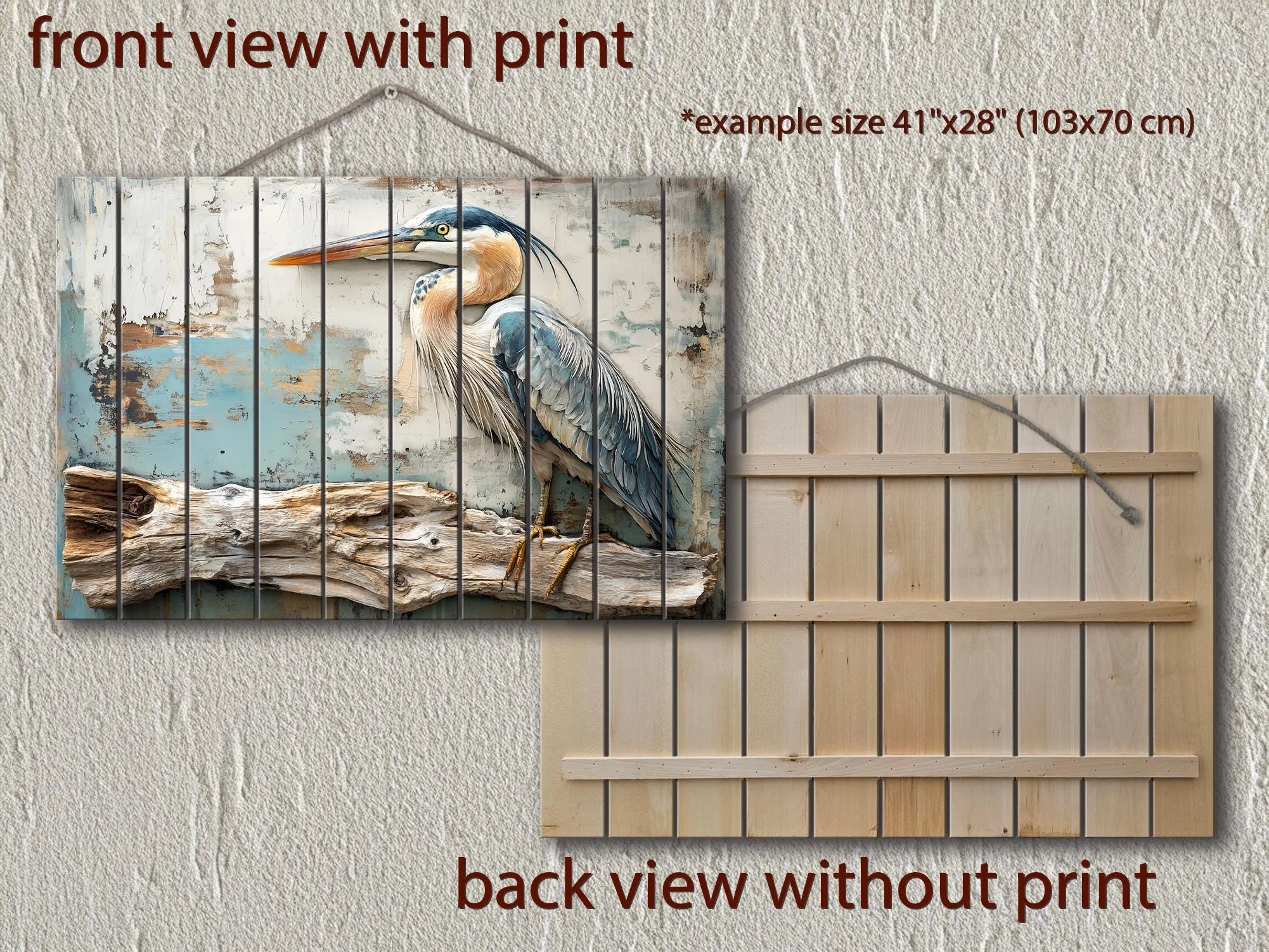 Blue Heron Wood Wall Art