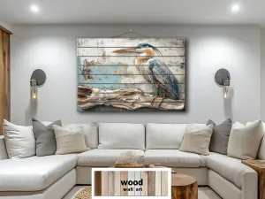 Blue Heron Wood Wall Art