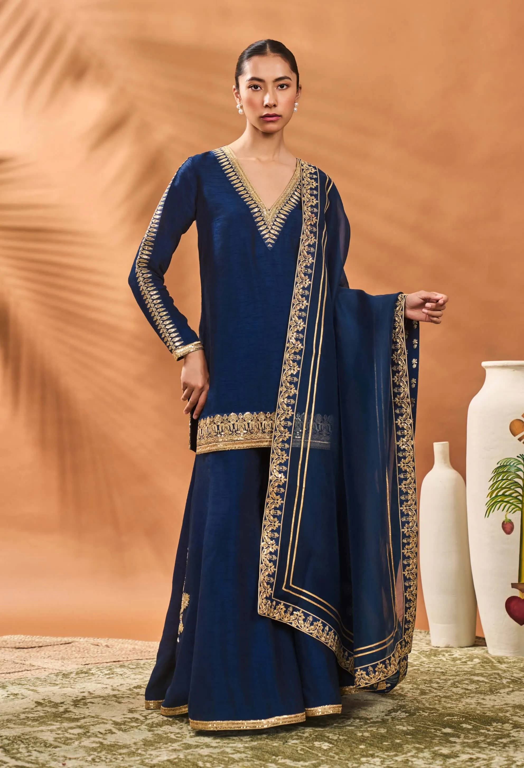 Blue trikone sharara set