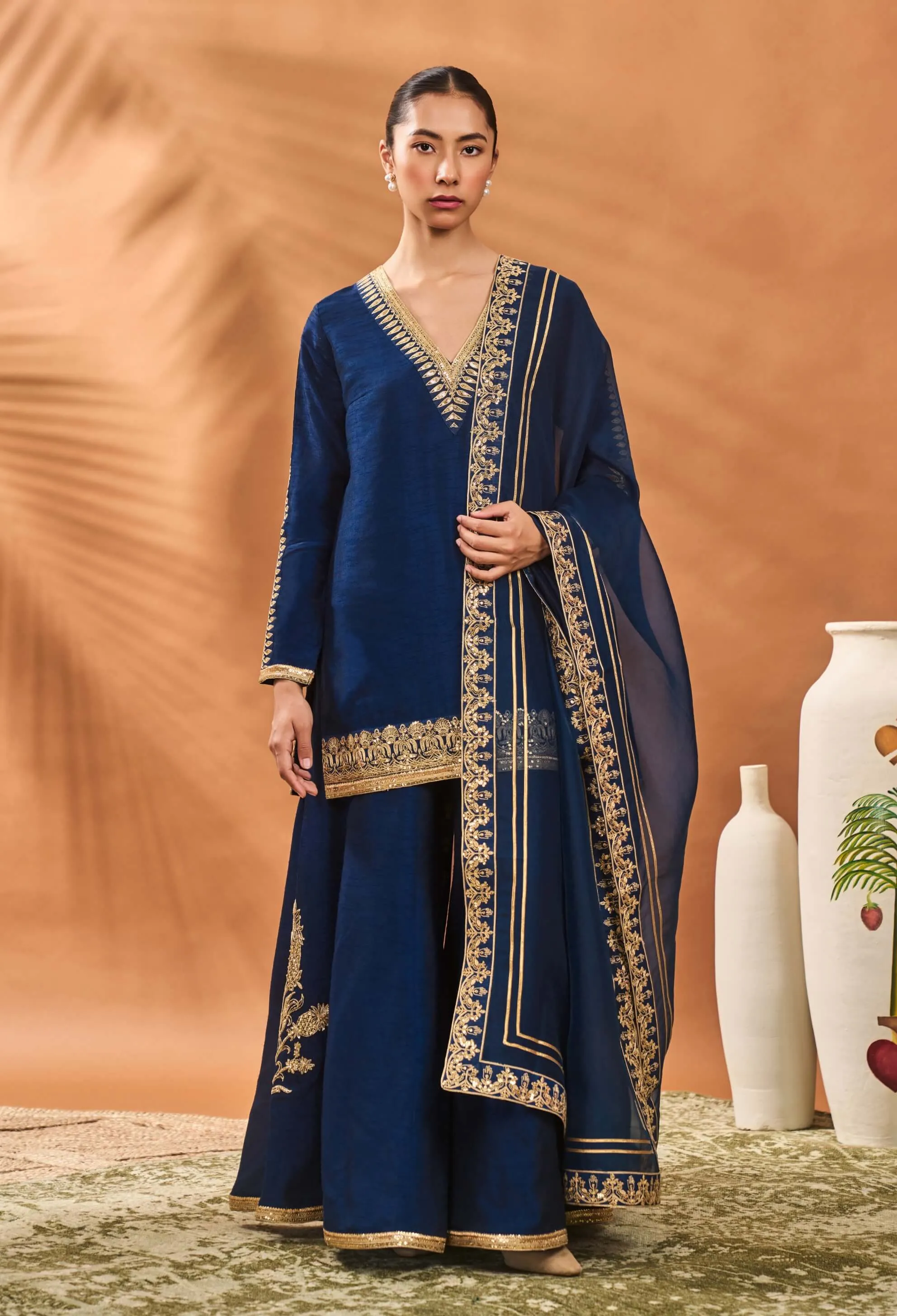 Blue trikone sharara set