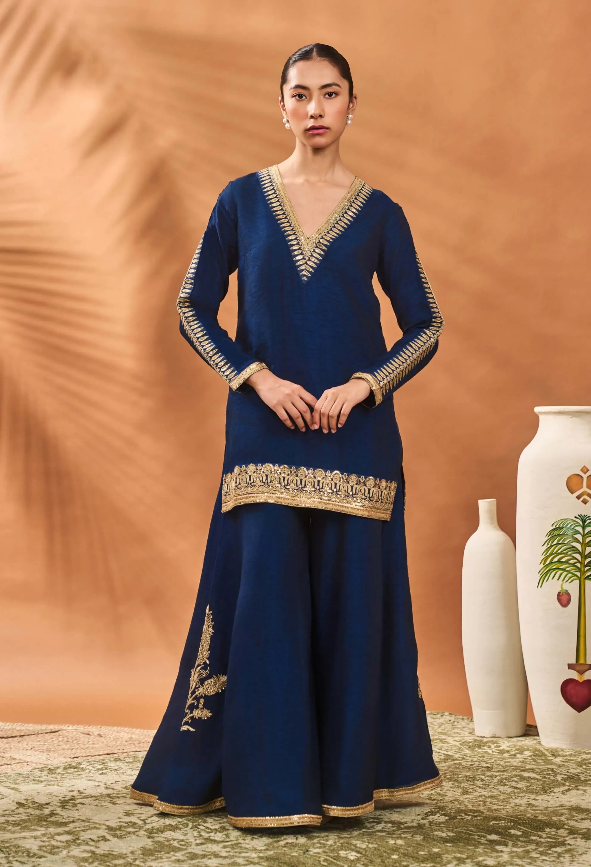 Blue trikone sharara set