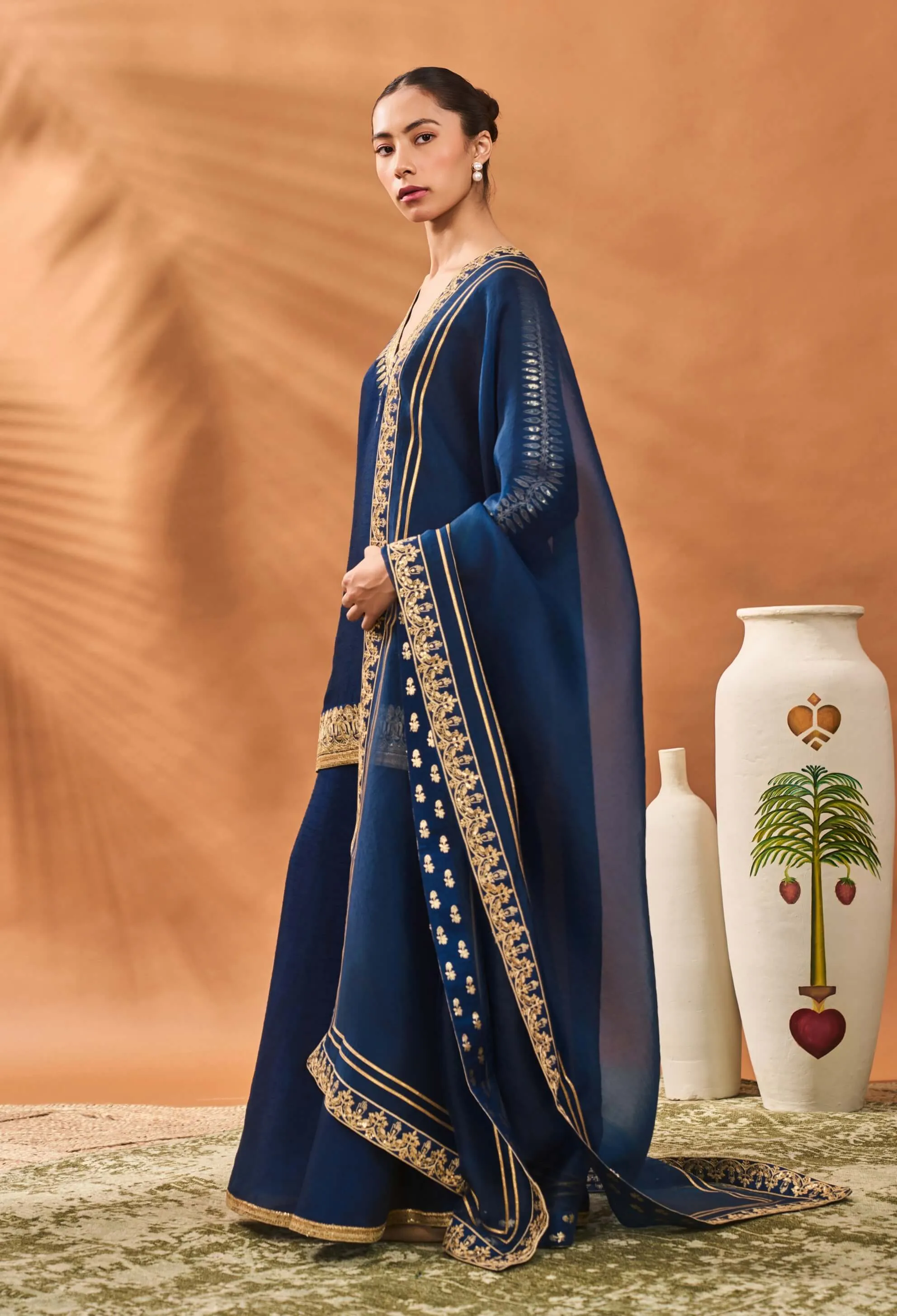 Blue trikone sharara set