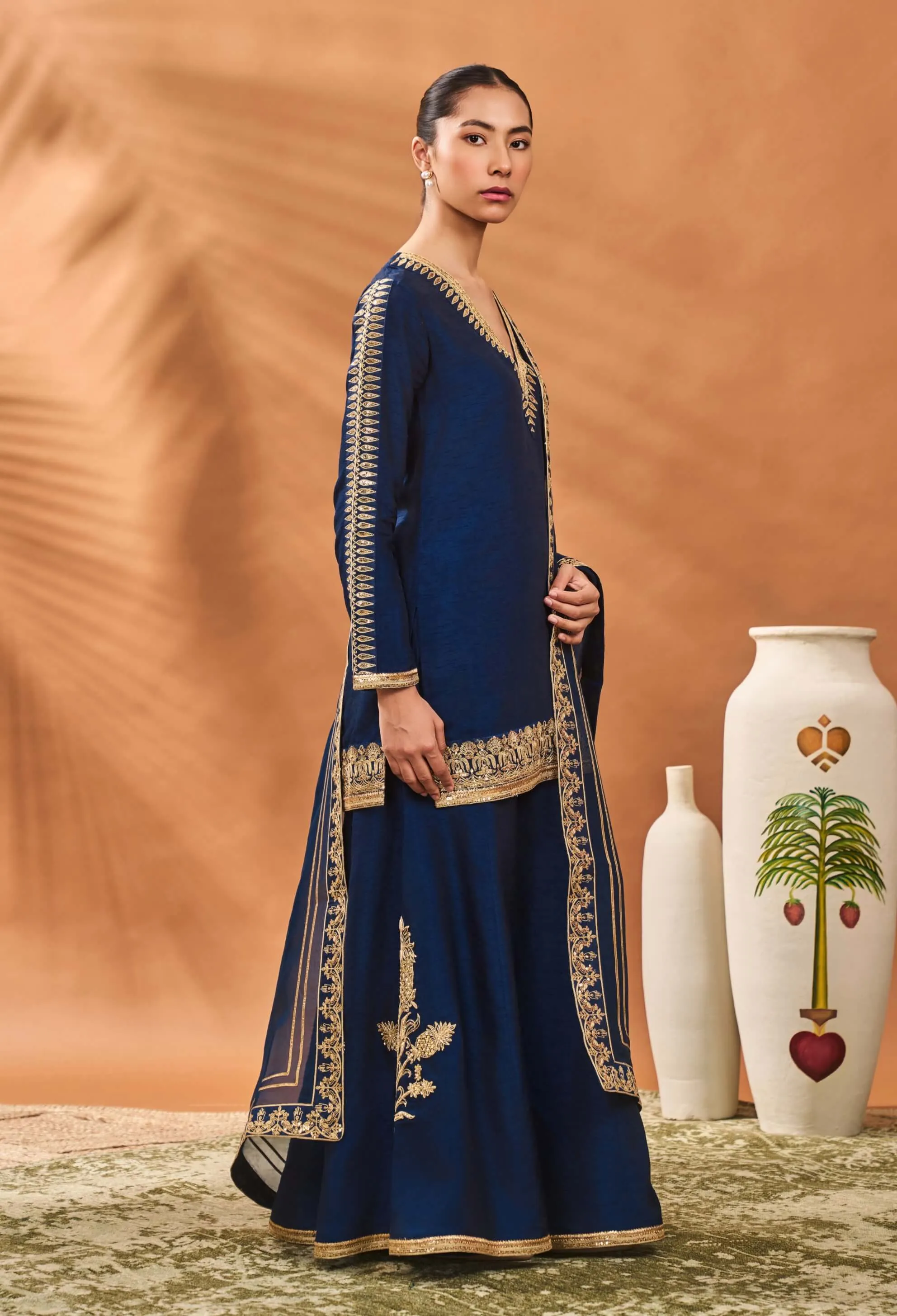 Blue trikone sharara set