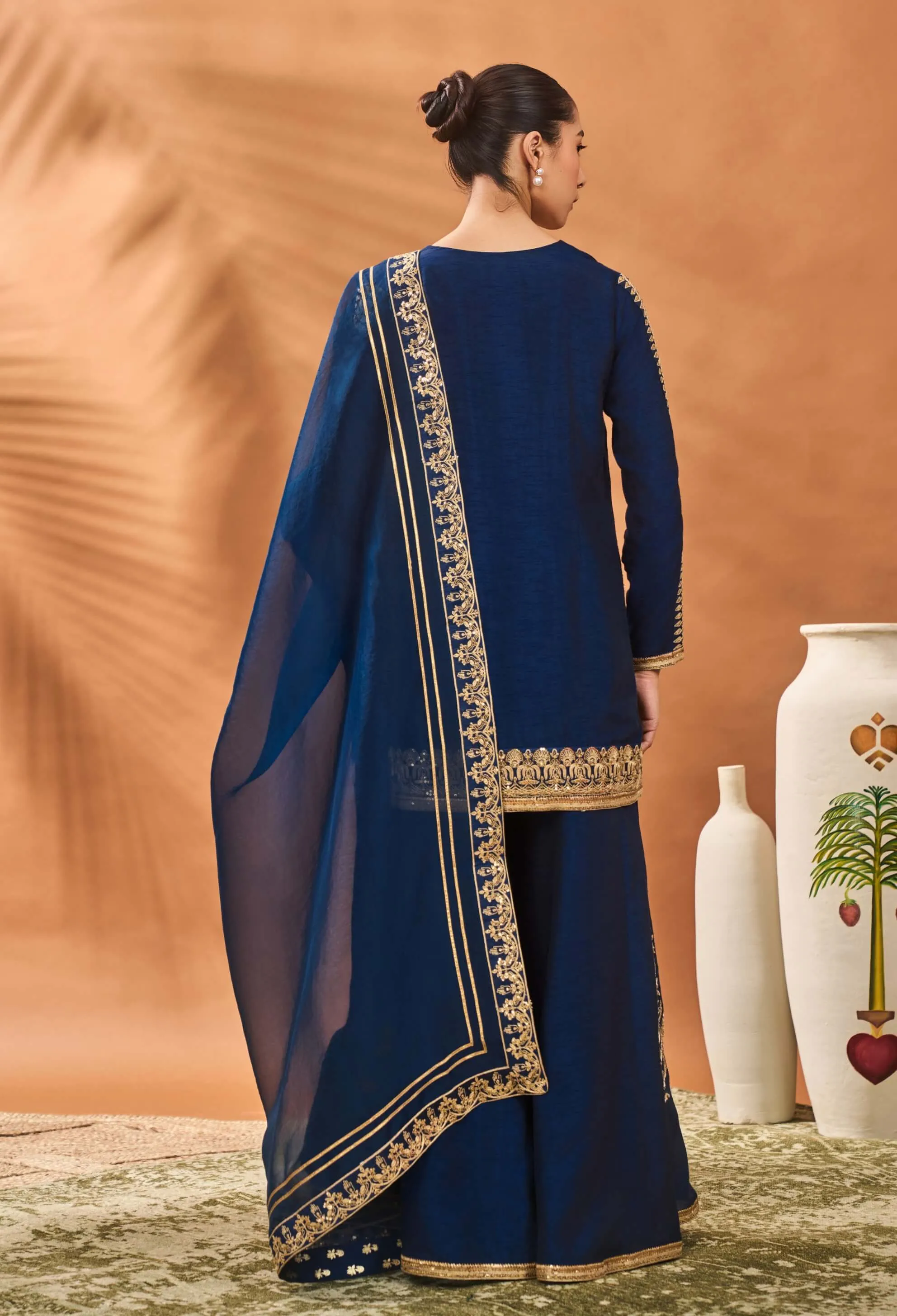 Blue trikone sharara set