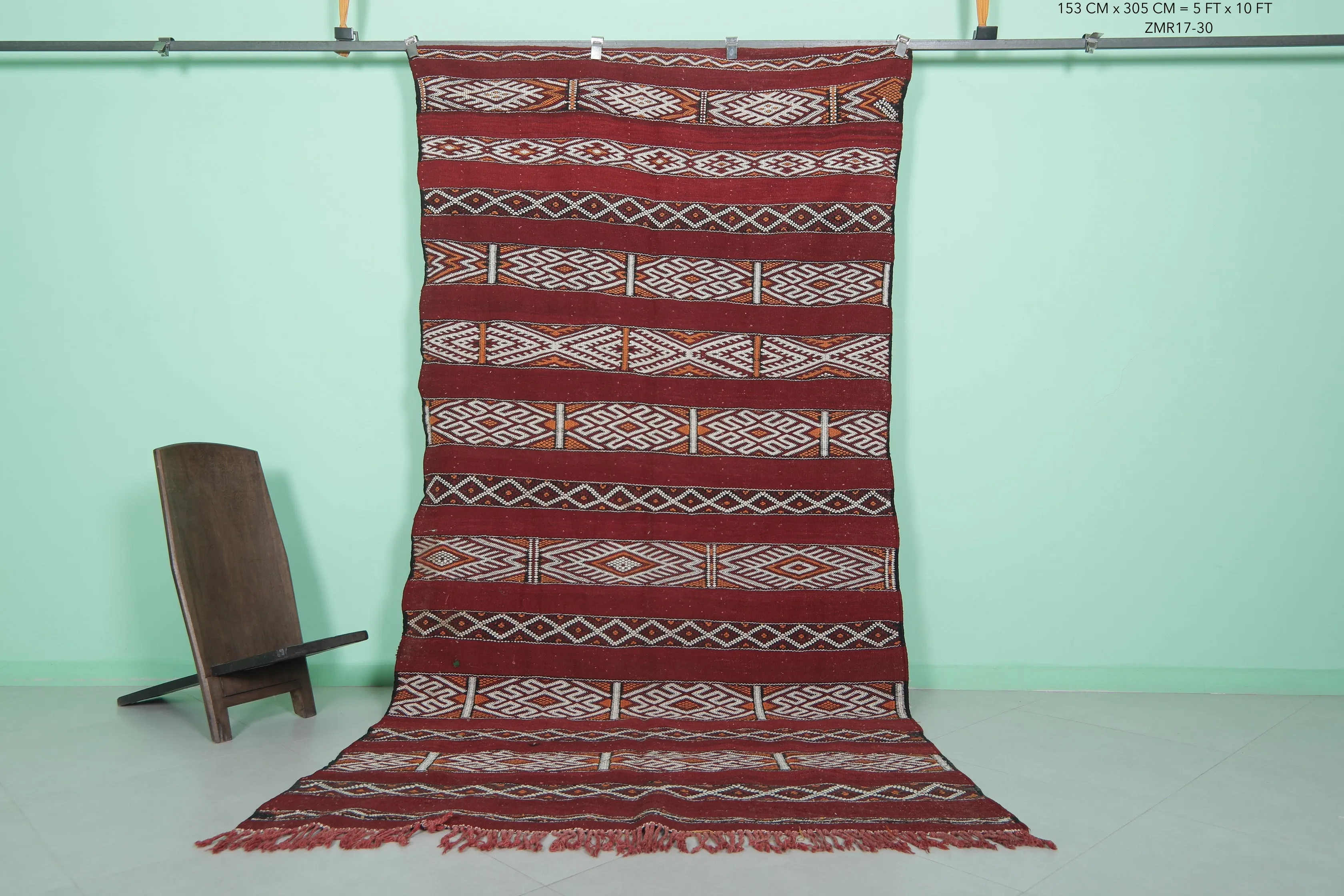 Bohemian Moroccan Kilim - 5 X 10 Feet | Handwoven Area Rug