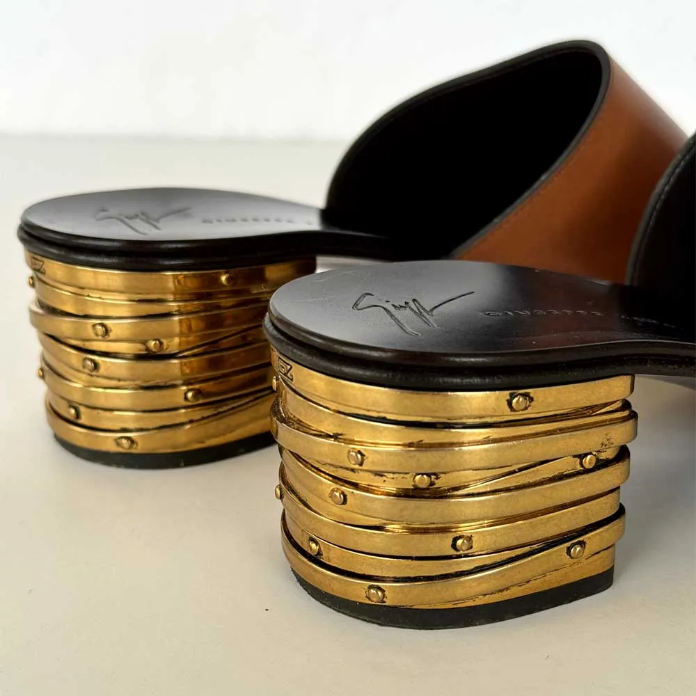 Brown Leather Mules