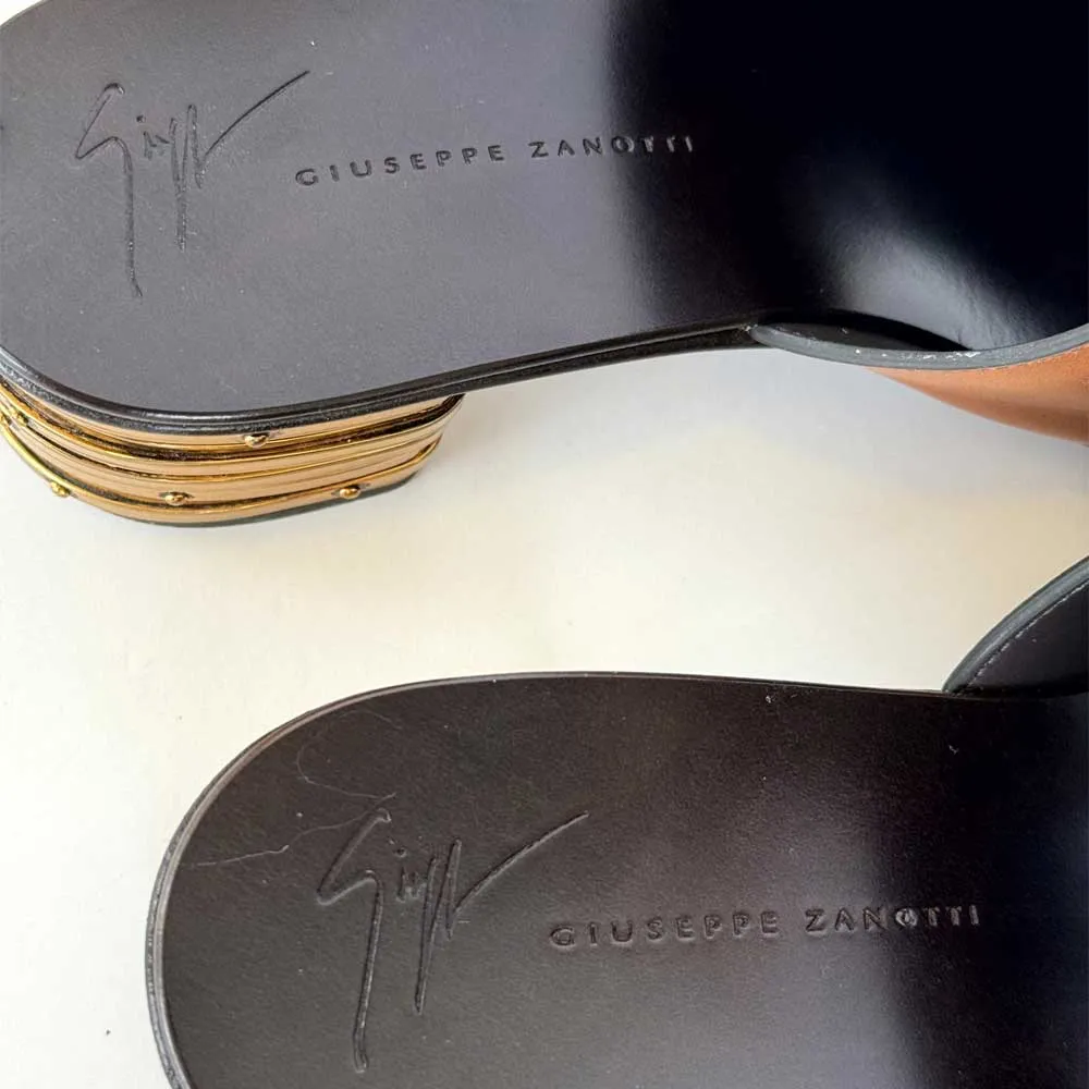 Brown Leather Mules