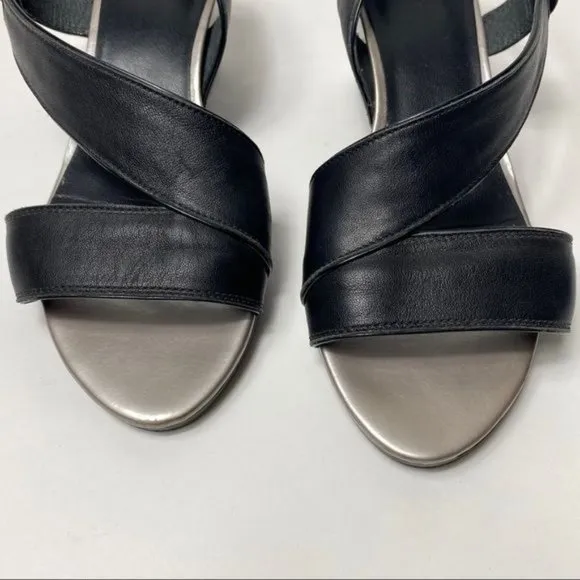 CAMPER Womens Black Wedge Sandals 37/7.5