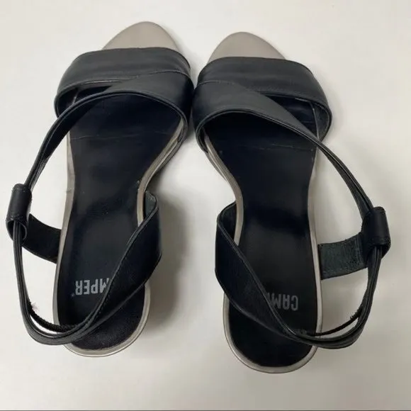 CAMPER Womens Black Wedge Sandals 37/7.5