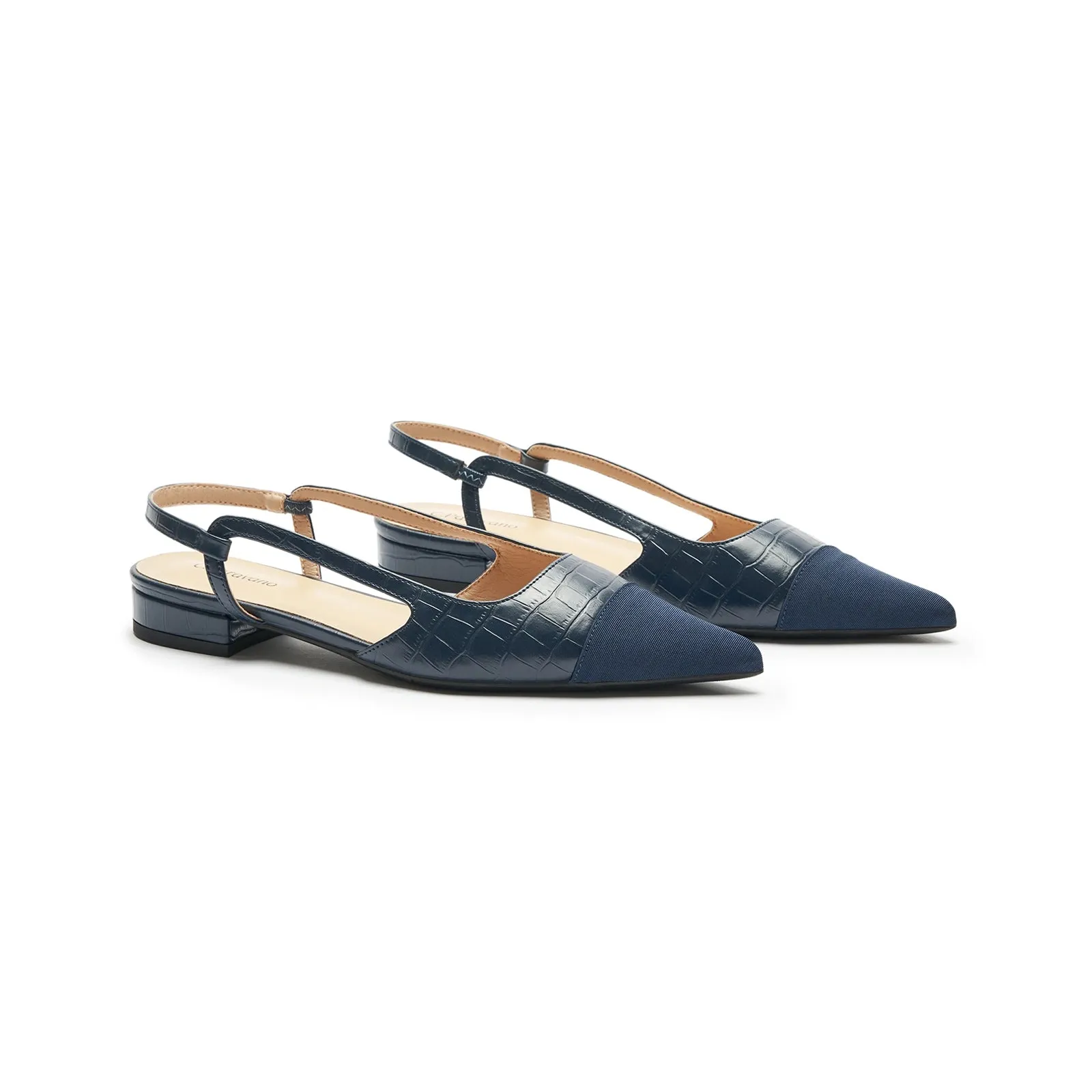 Cap-Toe Slingback Flats (Freya)