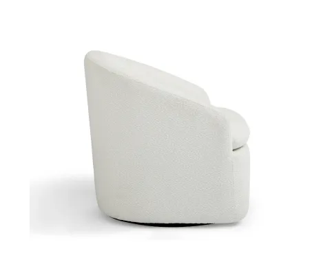 Carrie White Boucle Swivel Chair