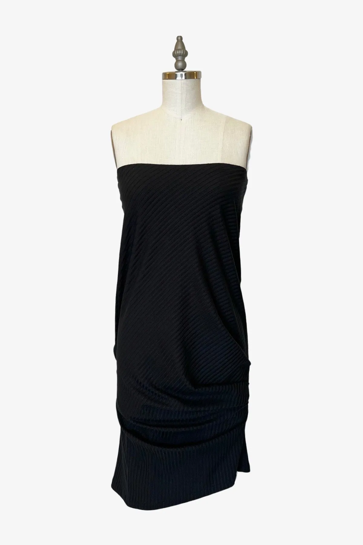 Caterpillar Long Skirt   Tube Dress | Black Rib
