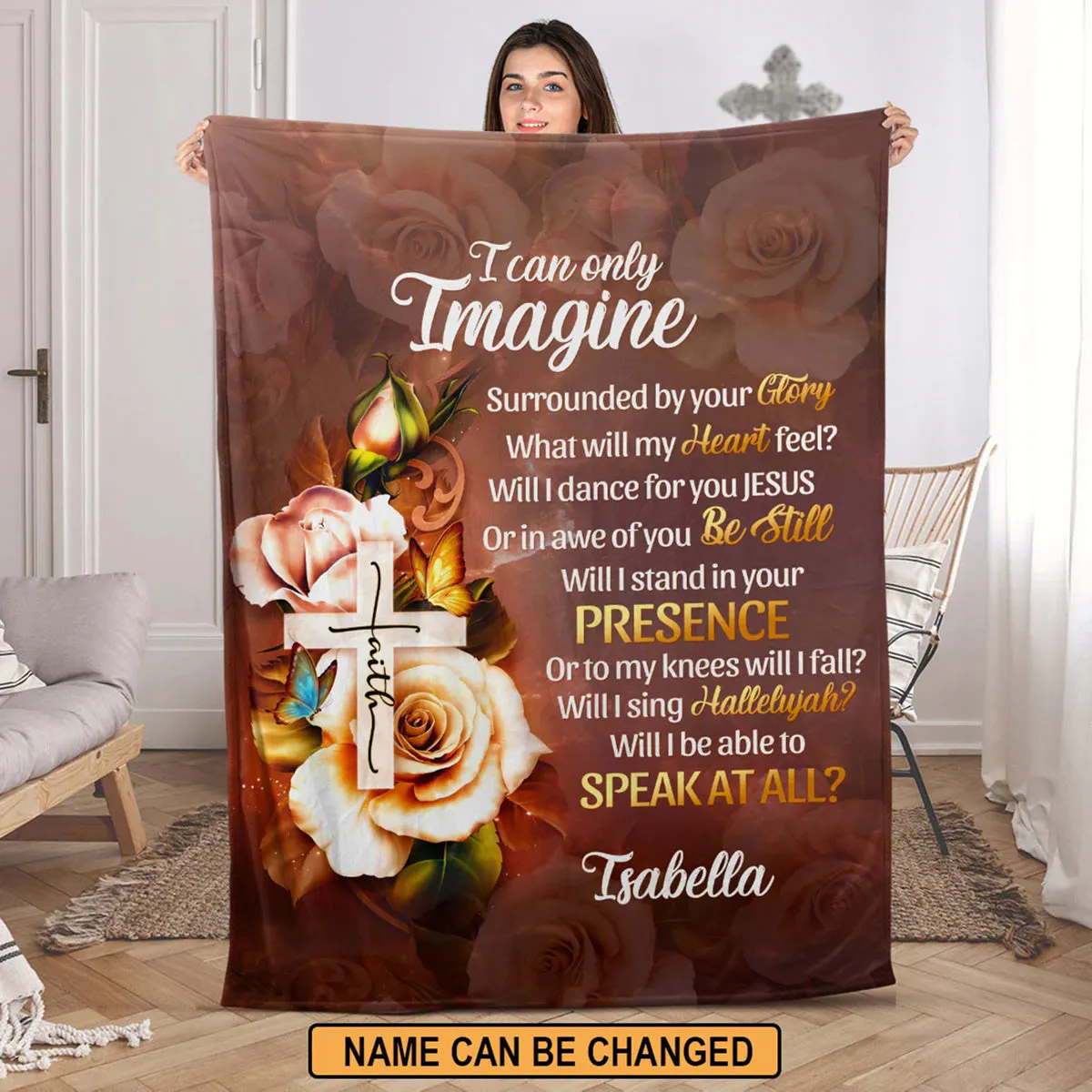 Christianart Blanket, I Can Only Imagine, Christian Blanket, Bible Verse Blanket, Christmas Gift, CABBK02111223.
