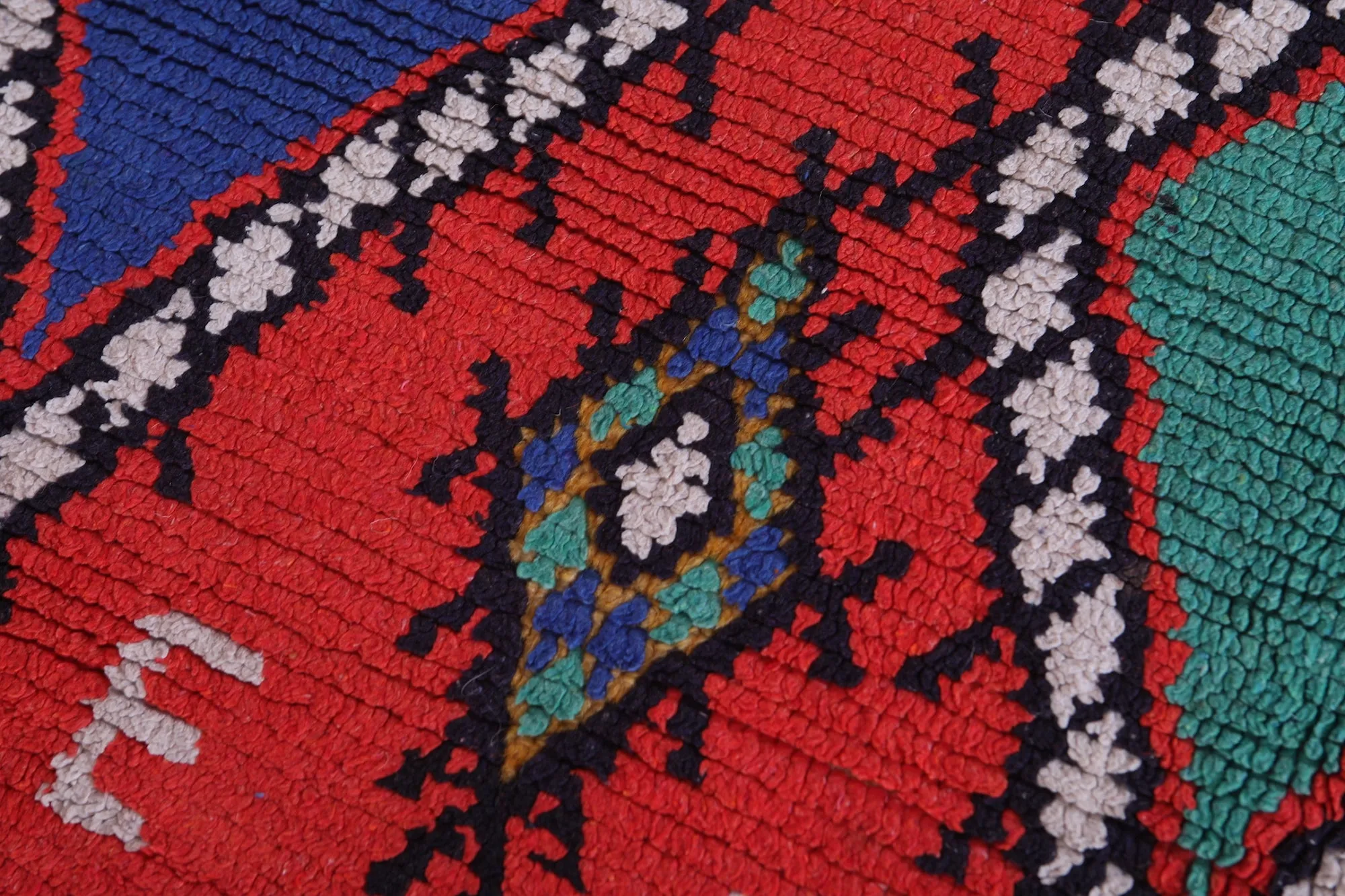 Colorful Handmade Berber Red Rug - 4.6 X 5.9 Feet