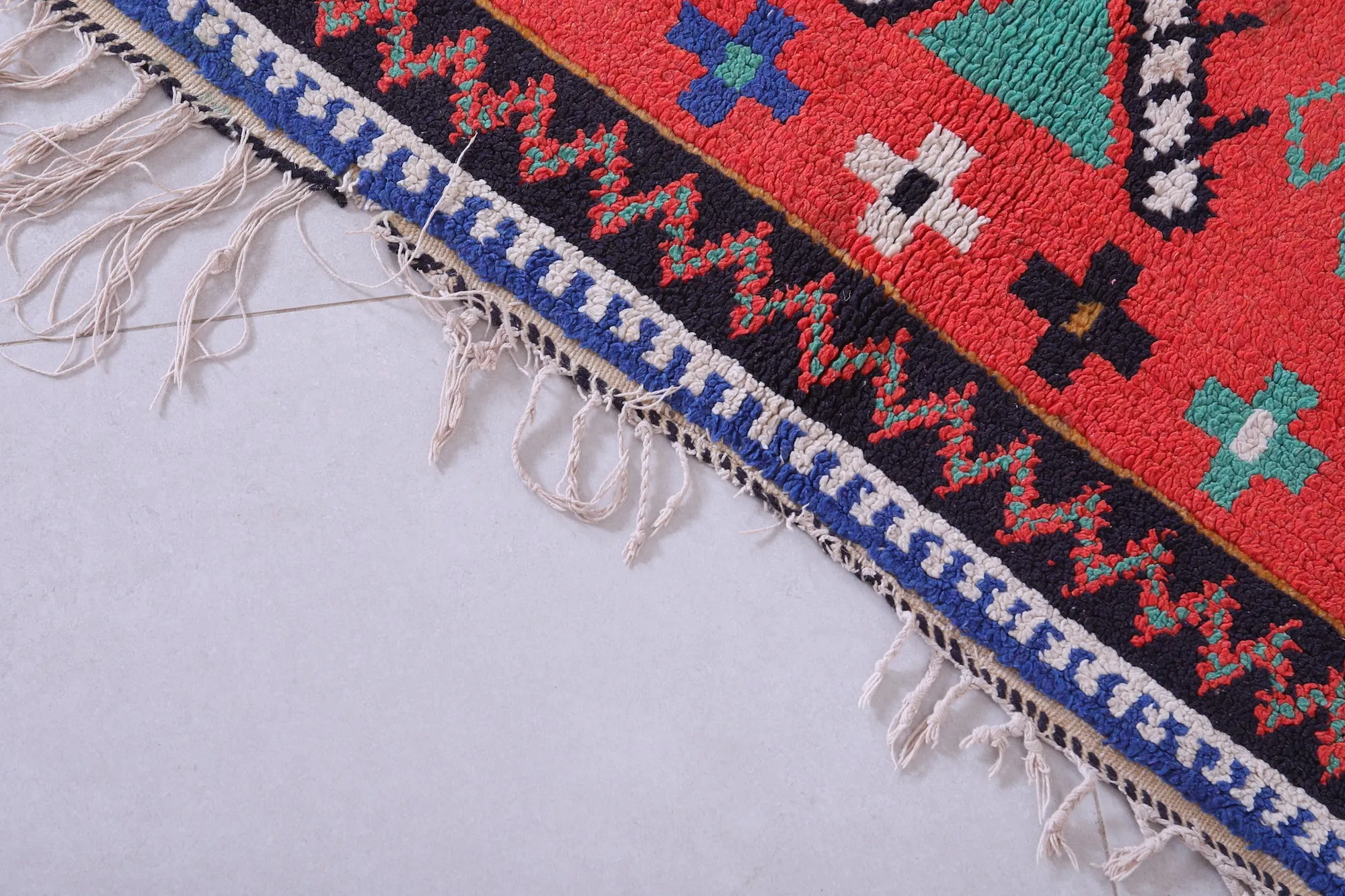 Colorful Handmade Berber Red Rug - 4.6 X 5.9 Feet