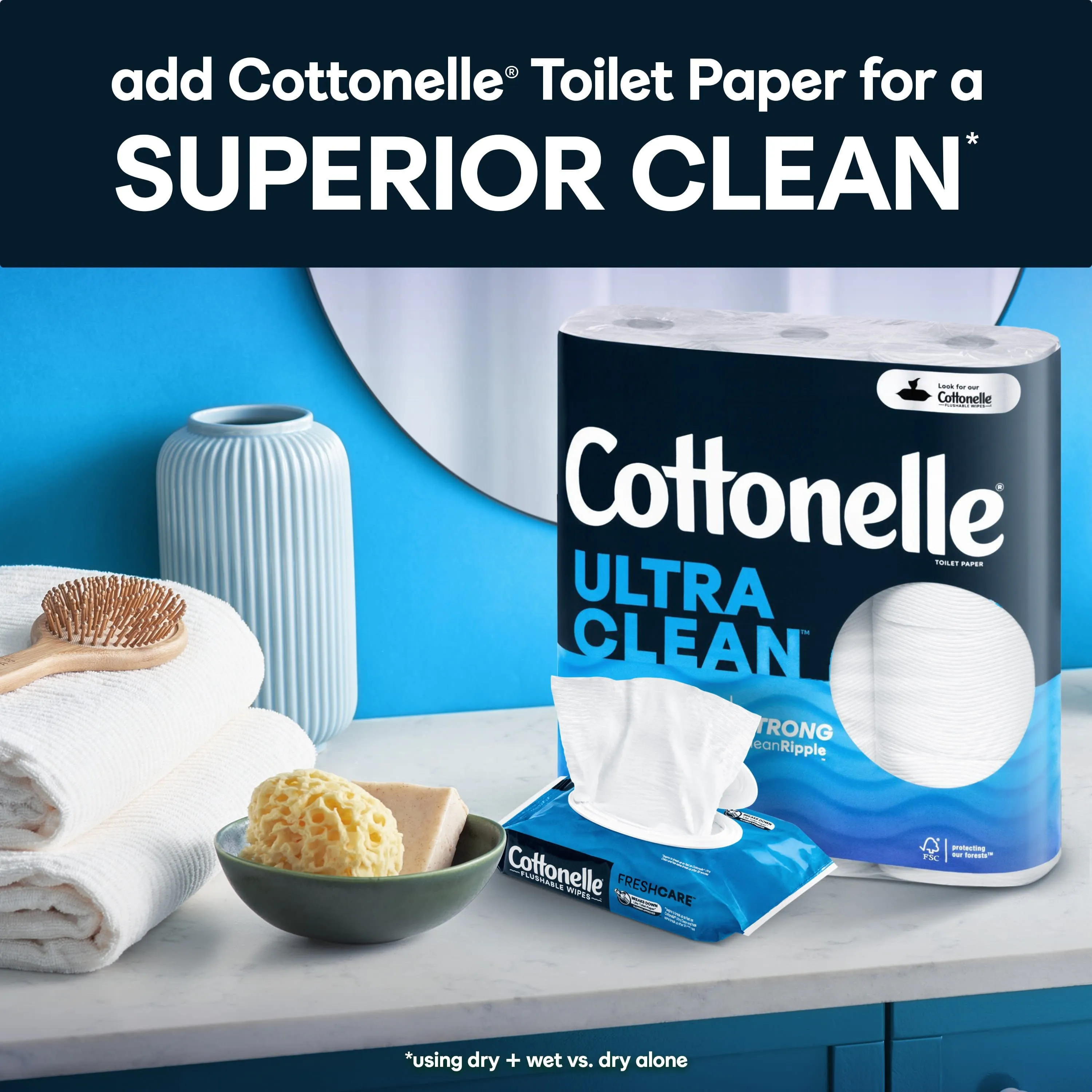 Cottonelle Flushable Wet Wipes - 10 Flip-Top Packs, 420 Total Flushable Wipes