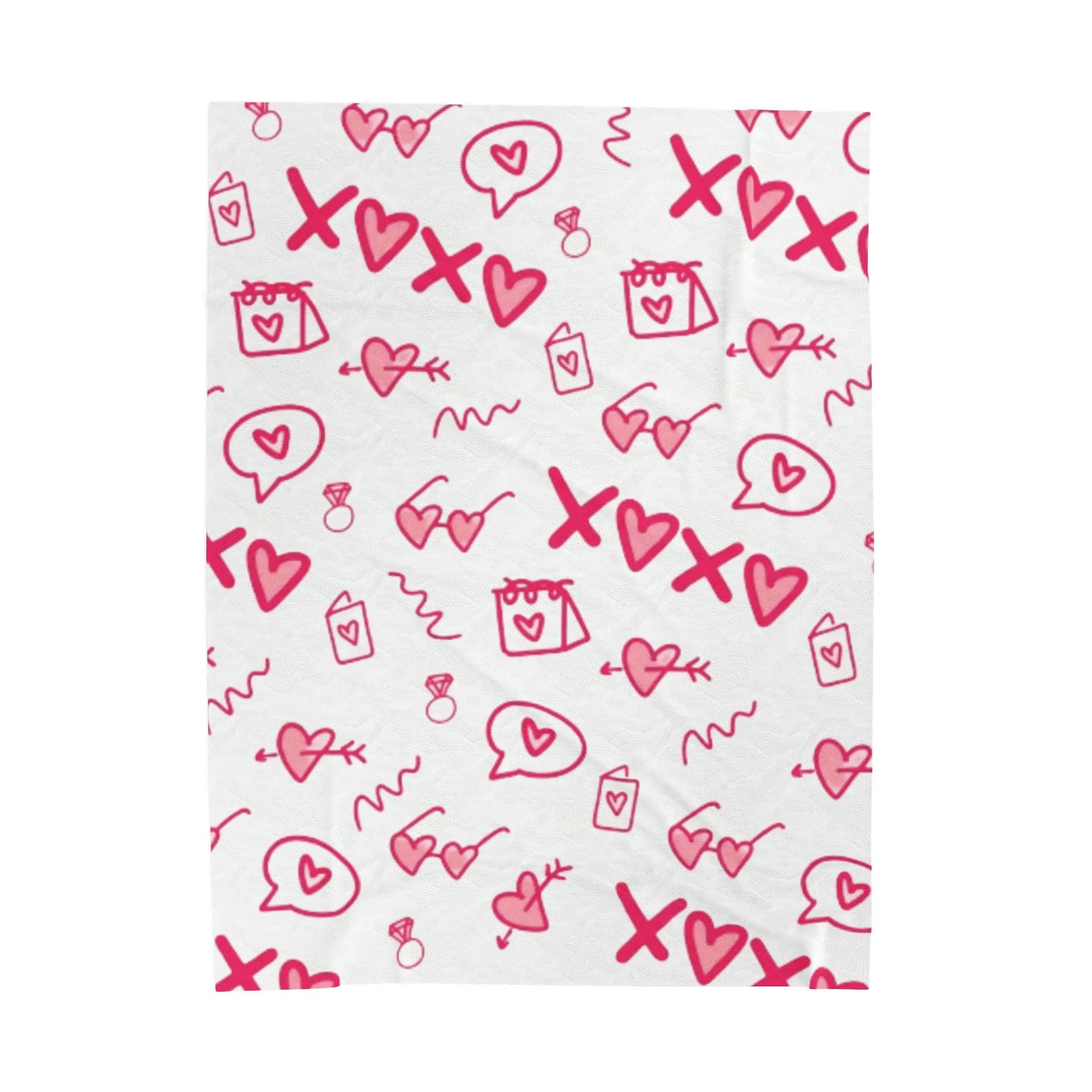 Cozy Love Heart Plush Blanket