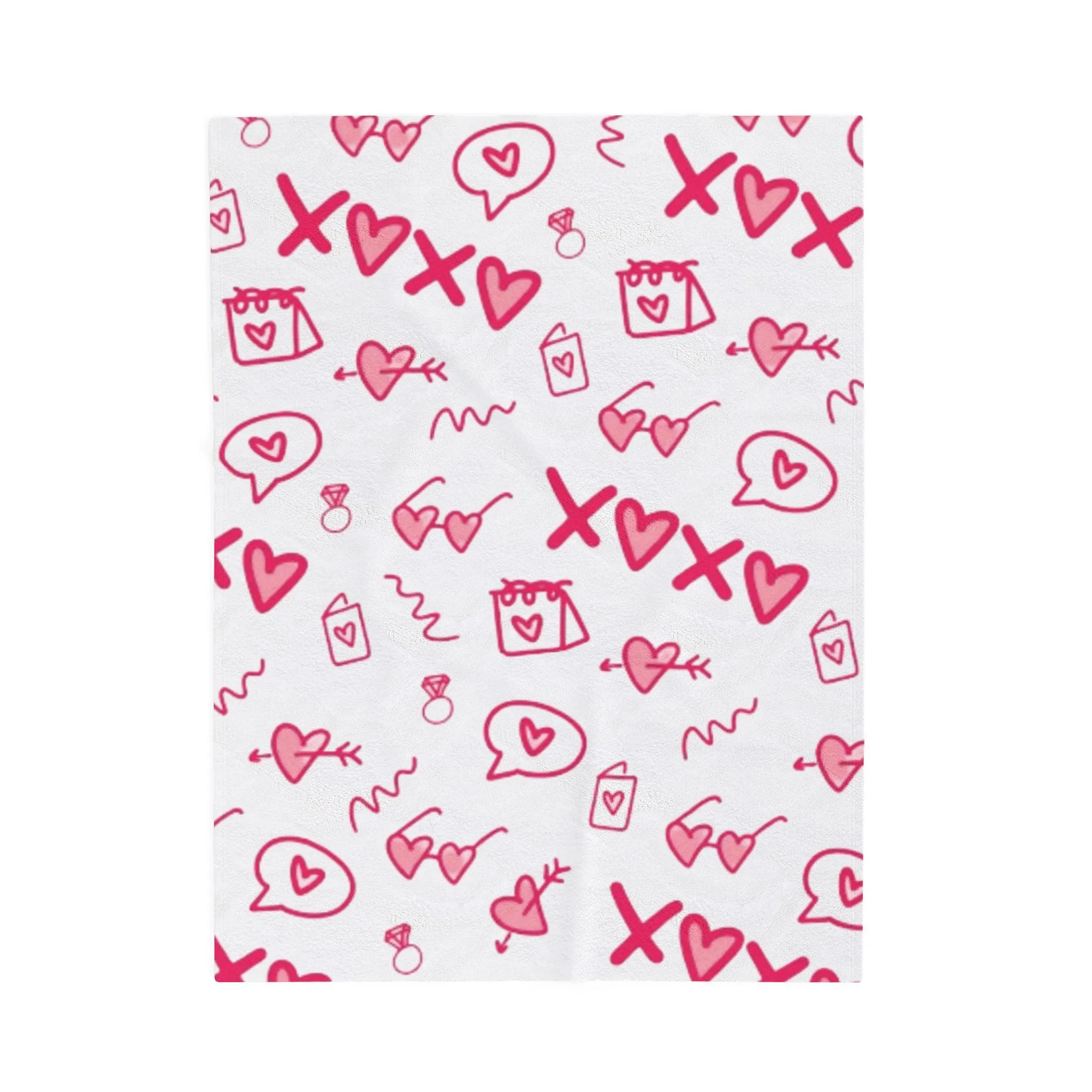 Cozy Love Heart Plush Blanket