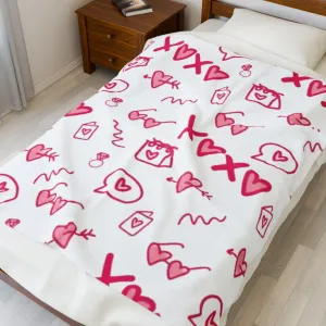 Cozy Love Heart Plush Blanket
