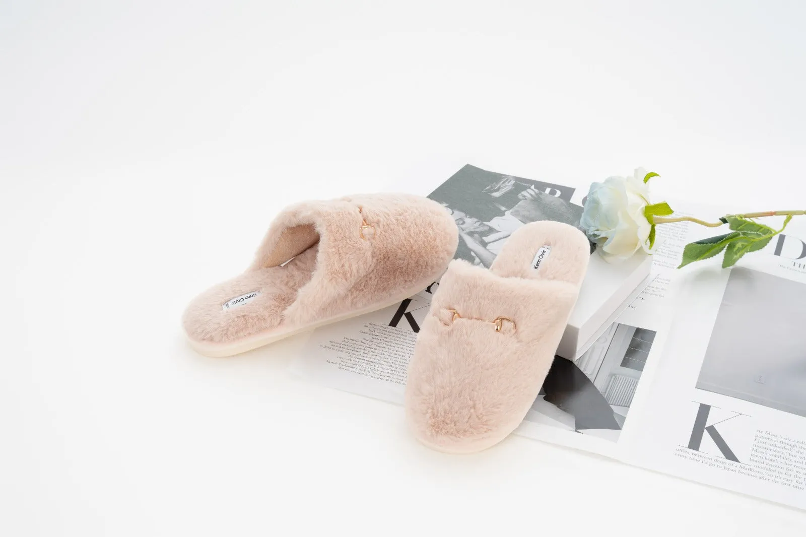 Cozy Luxe Slippers Woman F507 Beige