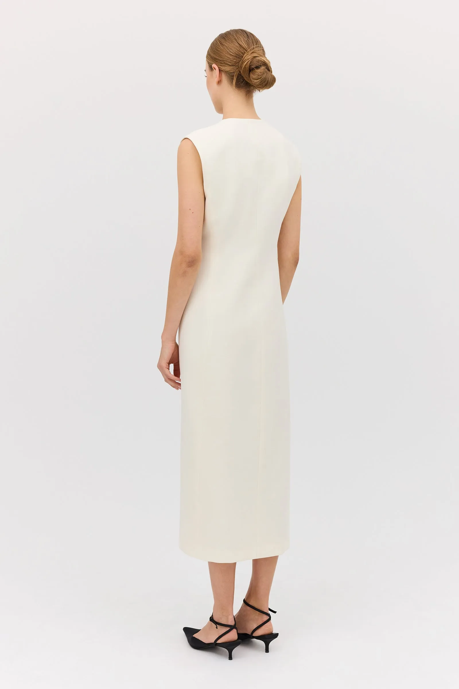 CREAM WOOL INTERLUDE DRESS