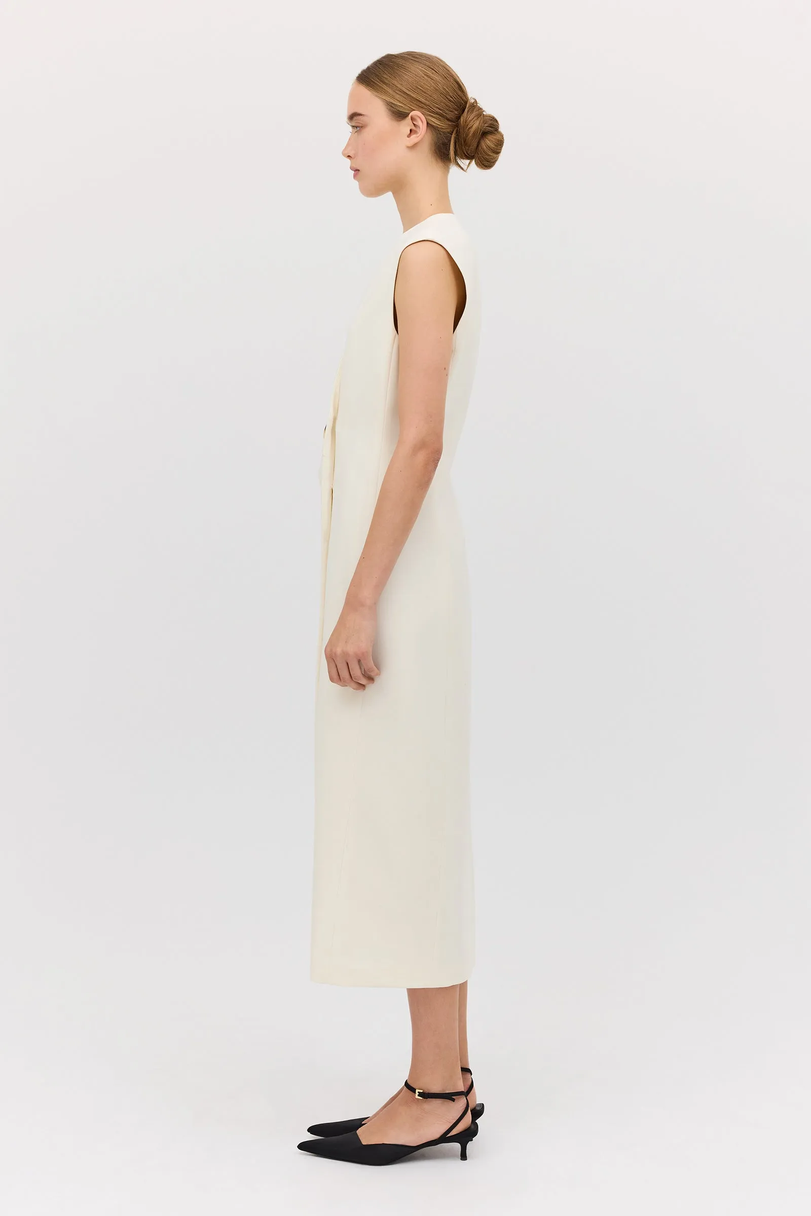 CREAM WOOL INTERLUDE DRESS