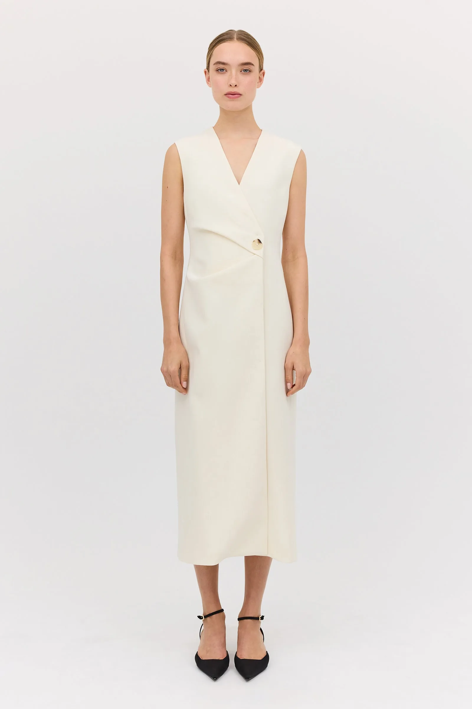 CREAM WOOL INTERLUDE DRESS