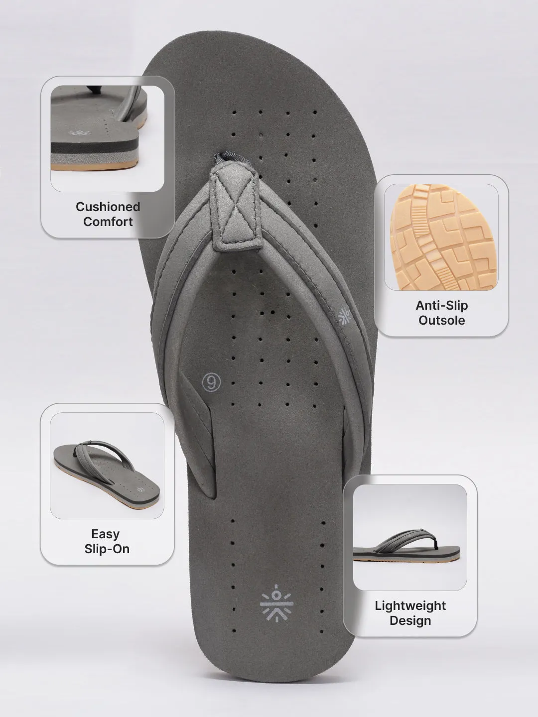 cult Men's Breez Flip Flops - Grey
