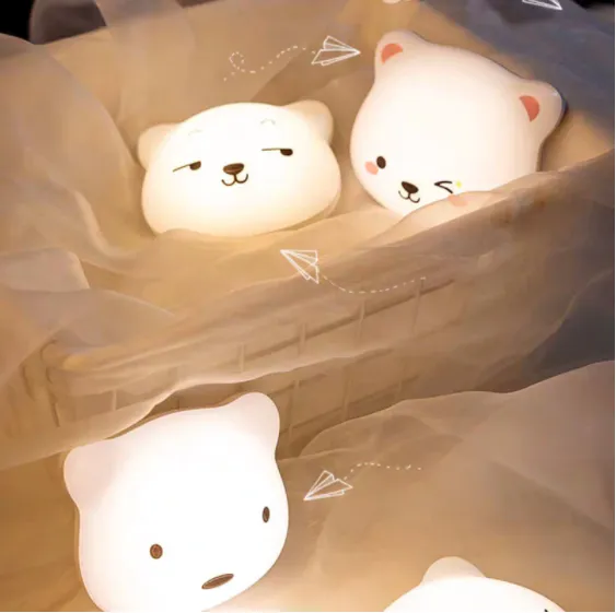Cute Bear USB Touch-Sensor Night Wall Light