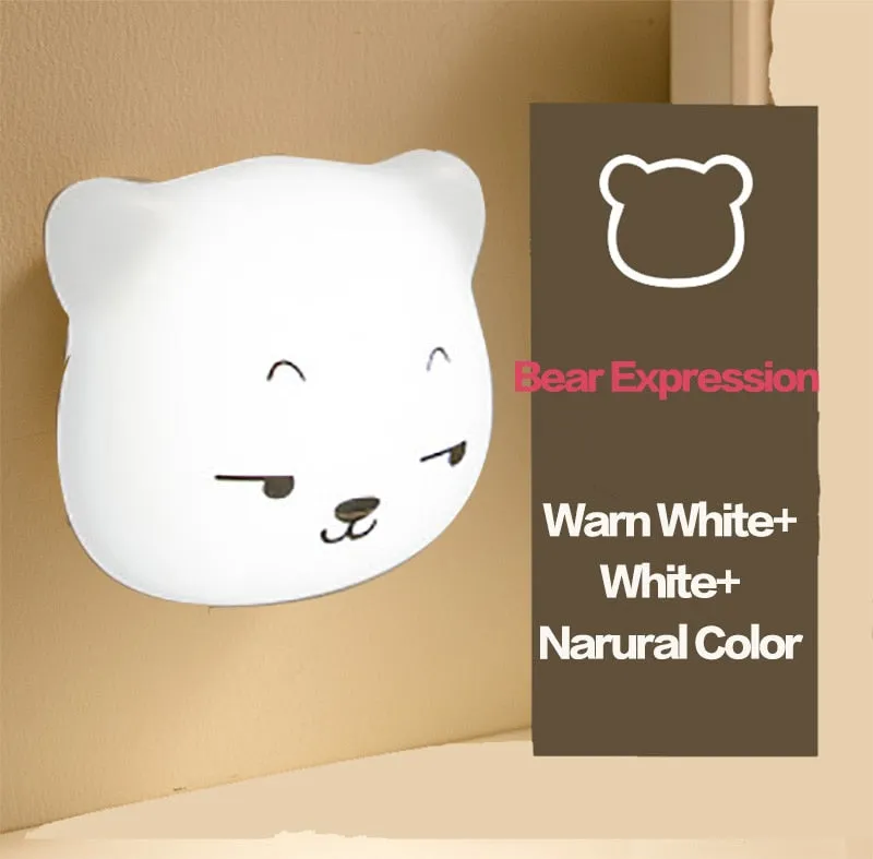 Cute Bear USB Touch-Sensor Night Wall Light