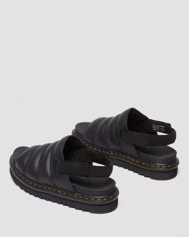 Dr Martens Kole Black Padded Leather Sandals