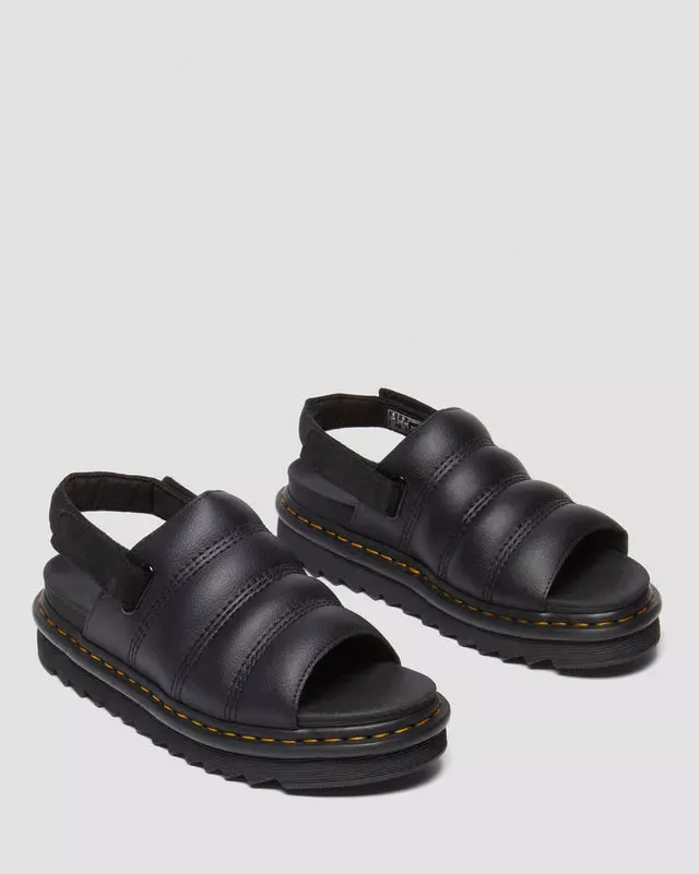 Dr Martens Kole Black Padded Leather Sandals