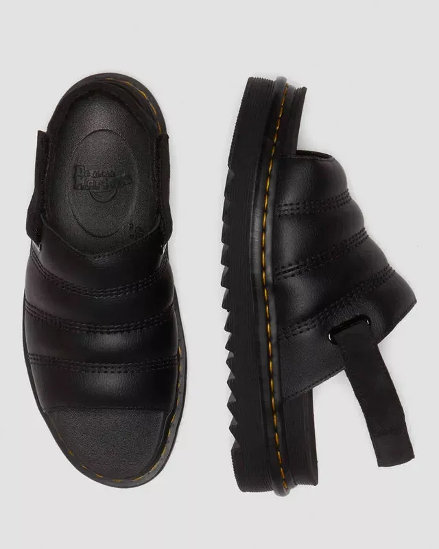 Dr Martens Kole Black Padded Leather Sandals