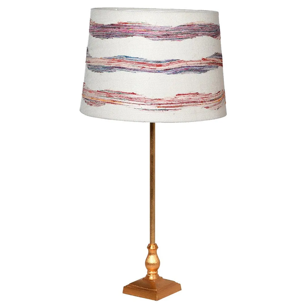 Dwell Deniva Gold Lampshade- White & Pink