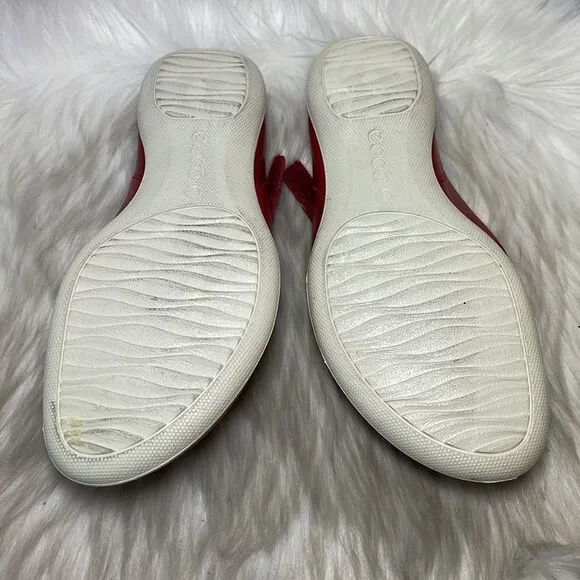 Ecco Red Leather Adjustable Thong Sandals Sz 40/US 9