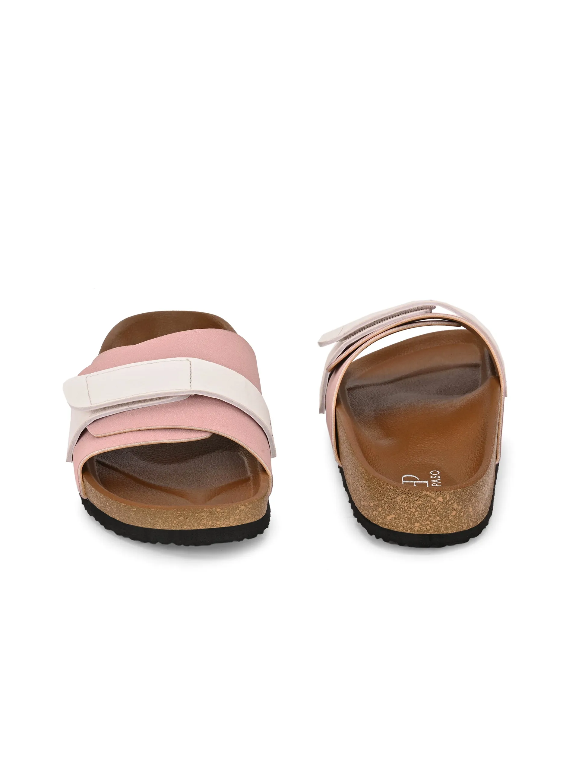 El Paso Women Colourblocked Open Toe Velcro Flats