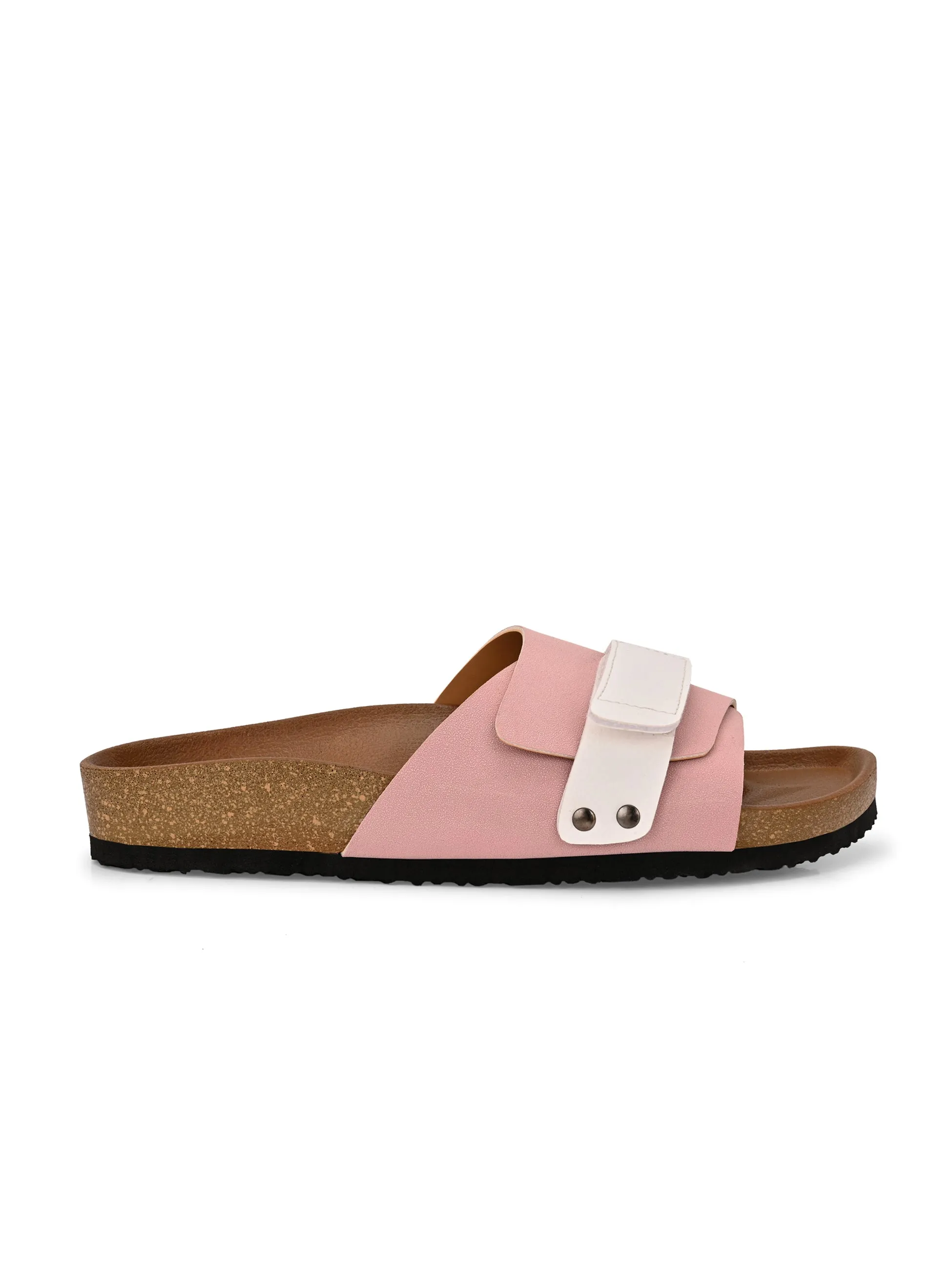 El Paso Women Colourblocked Open Toe Velcro Flats
