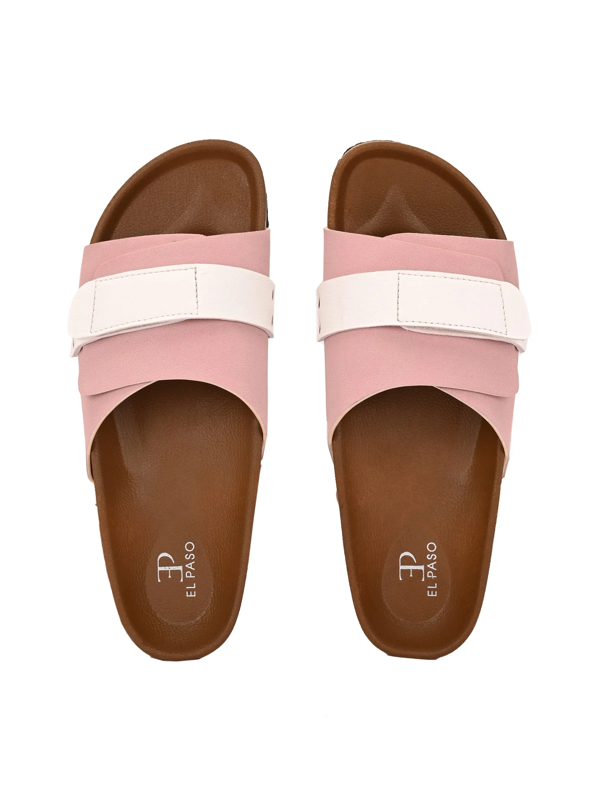 El Paso Women Colourblocked Open Toe Velcro Flats