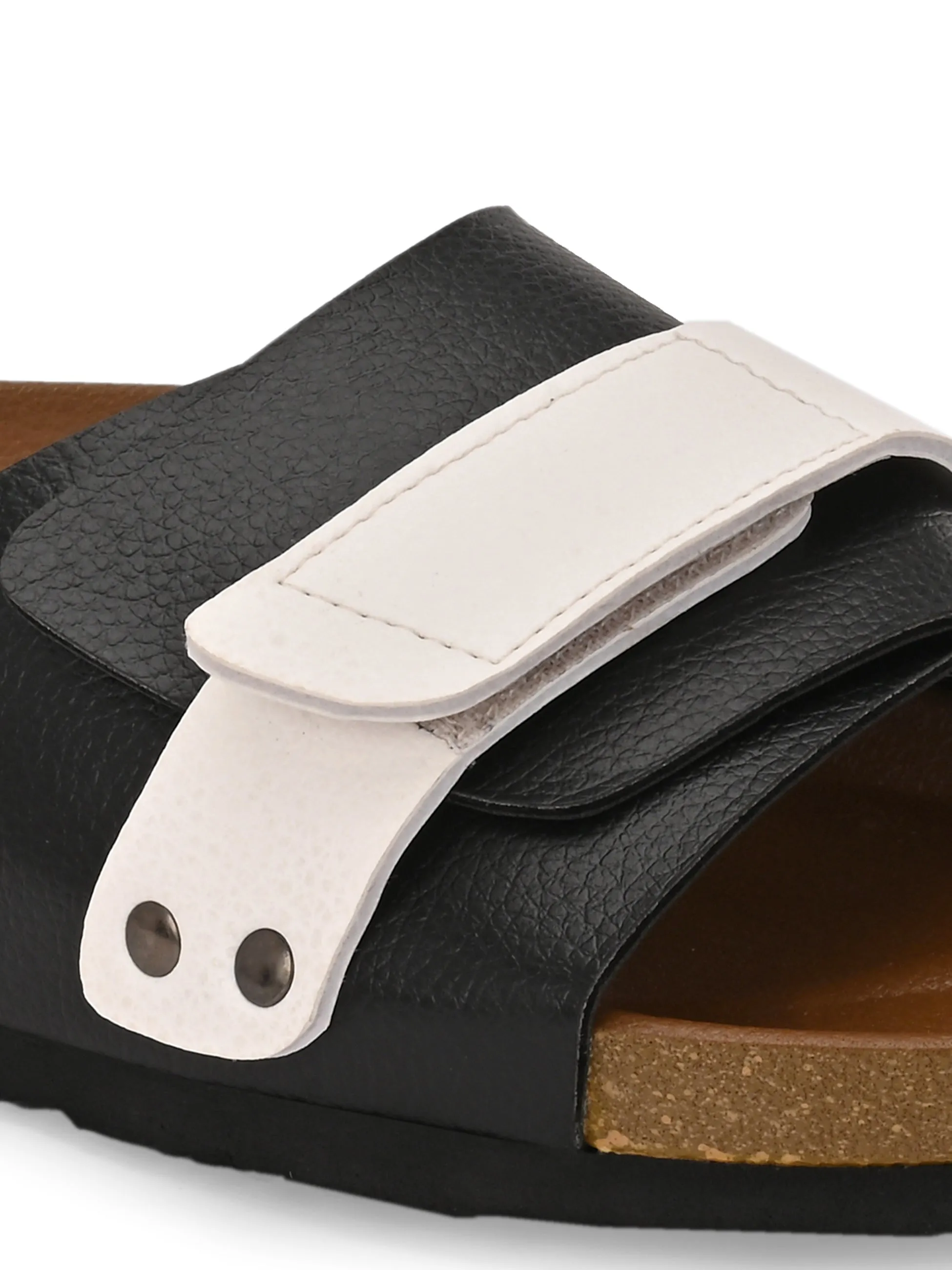 El Paso Women Colourblocked Open Toe Velcro Flats