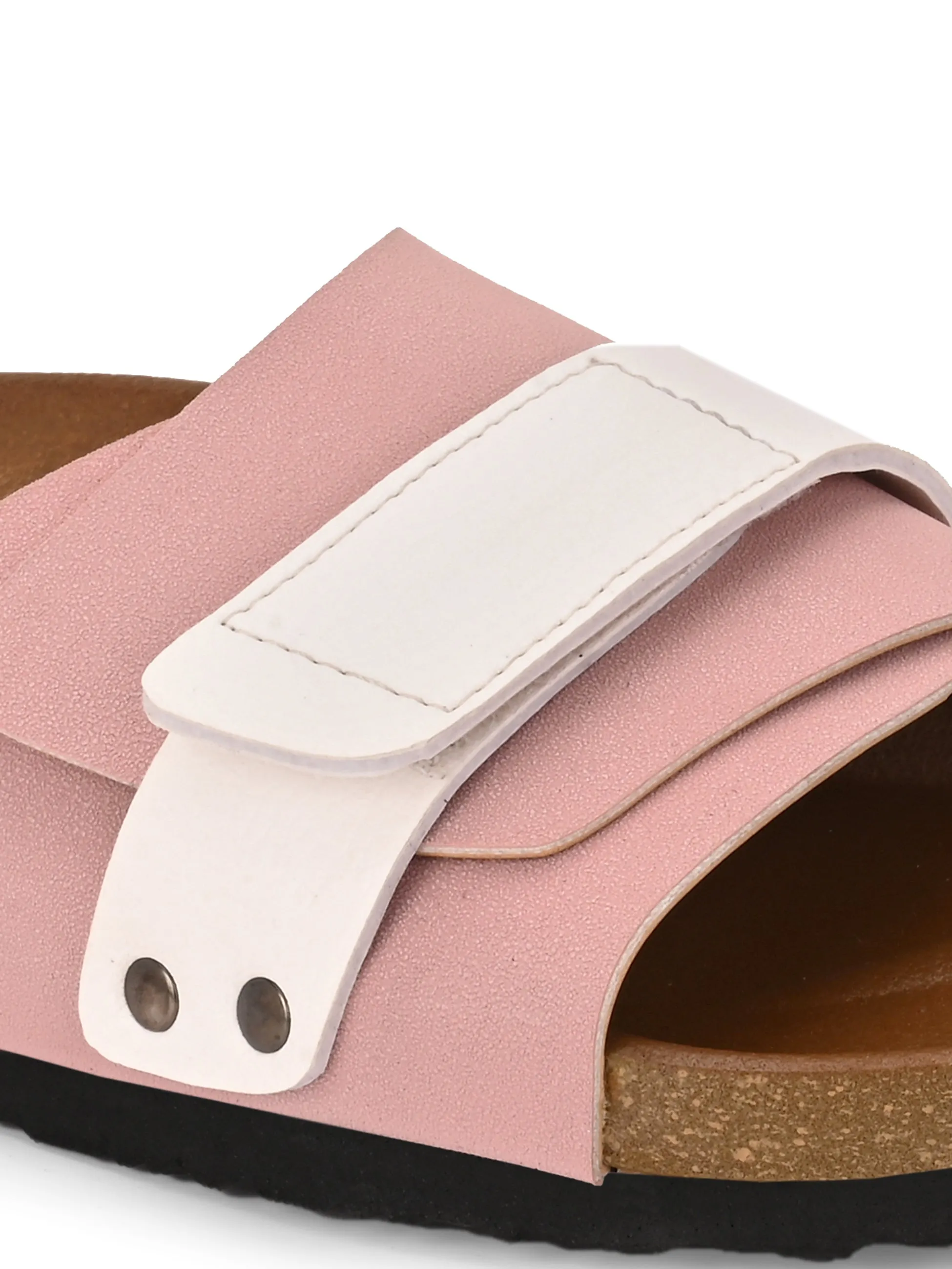El Paso Women Colourblocked Open Toe Velcro Flats